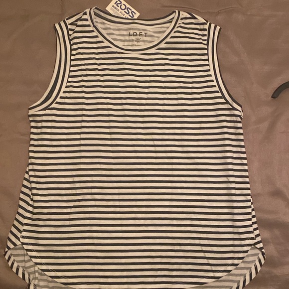 LOFT Tops - New Black and white striped shirt
